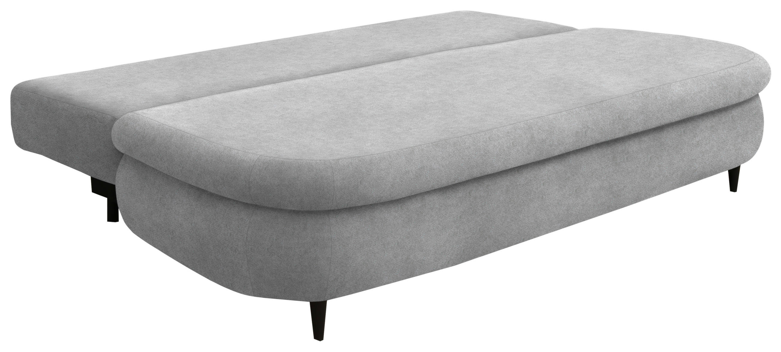 SCHLAFSOFA in Velours Hellgrau  - Hellgrau/Schwarz, Design, Holz/Textil (213/89/105cm) - Novel
