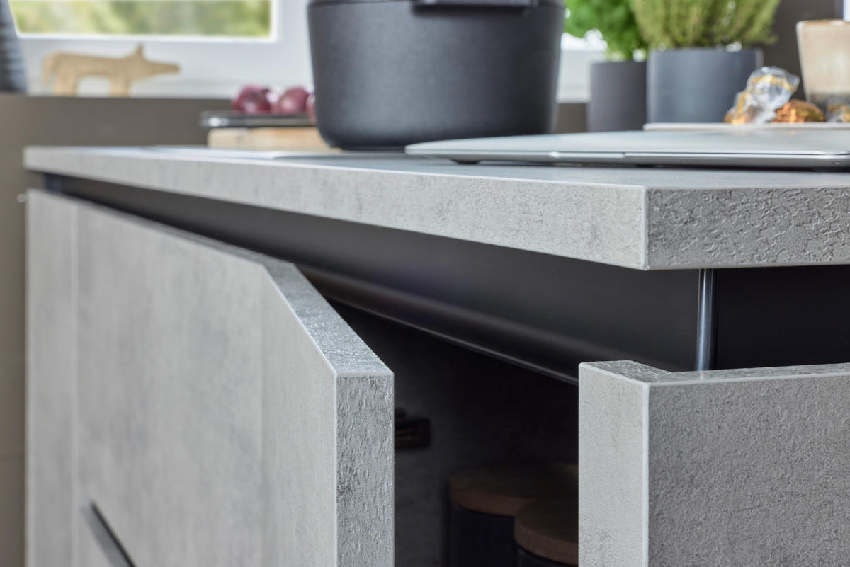 EINBAUKÜCHE   - Grau, Design, Holzwerkstoff - Dieter Knoll