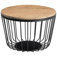 COUCHTISCH Akazie massiv 50/50/35 cm rund Naturfarben  - Naturfarben, Design, Holz/Metall (50/50/35cm) - Carryhome