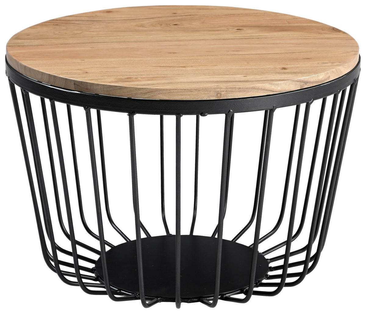 COUCHTISCH Akazie massiv 50/50/35 cm rund Naturfarben  - Naturfarben, Design, Holz/Metall (50/50/35cm) - Carryhome