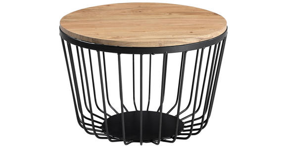 COUCHTISCH Akazie massiv 50/50/35 cm rund Naturfarben  - Naturfarben, Design, Holz/Metall (50/50/35cm) - Carryhome