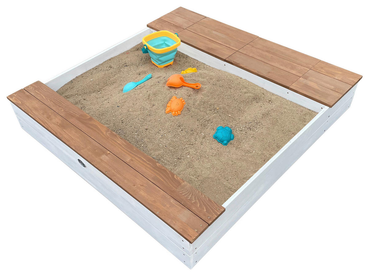 SANDKASTEN  - Braun/Weiß, KONVENTIONELL, Holz (117/18,7/119cm) - Ambia Garden