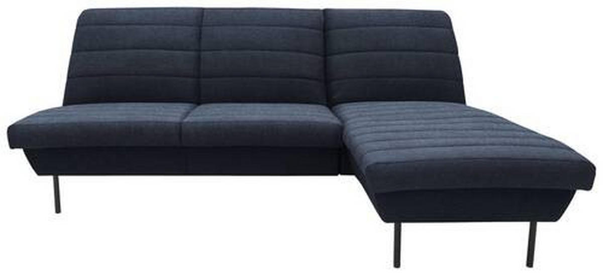 ECKSOFA in Webstoff Blau   - Blau/Schwarz, Design, Textil/Metall (214/92/168cm) - LOOKS by W.Joop