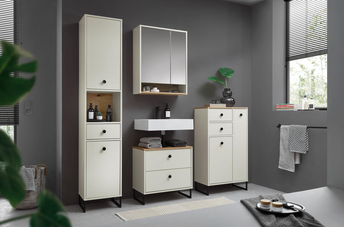 WASCHBECKENUNTERSCHRANK 60/60/35 cm  - Kaschmir/Eichefarben, MODERN, Holzwerkstoff/Kunststoff (60/60/35cm) - MID.YOU