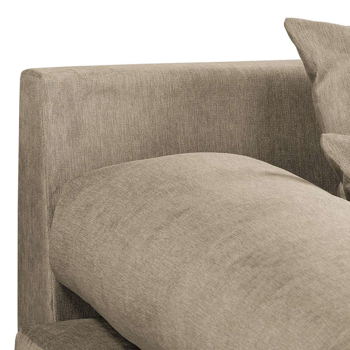 ECKSOFA Naomi Cappuccino Mikrofaser Rückenkissen  - Schwarz/Cappuccino, Design, Kunststoff/Textil (243/284cm) - P & B
