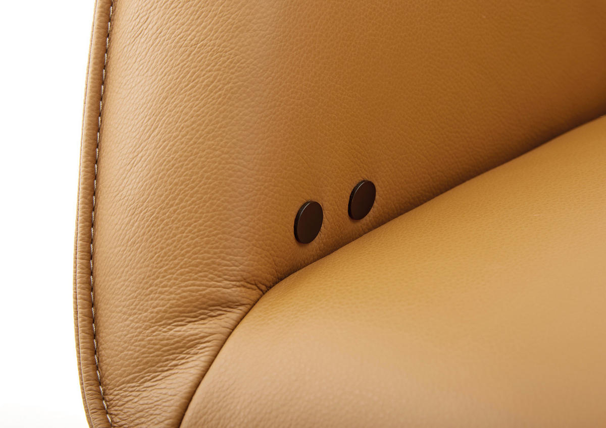 SITZBANK 213/107/78 cm Echtleder Bernsteinfarben Metall  - Beige/Bernsteinfarben, Design, Leder/Metall (213/107/78cm) - Koinor