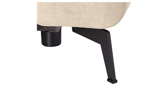 ECKSOFA Beige Chenille  inkl. Rückenkissen, Bettkasten, Schlaffunktion, Rücken echt, Liegefläche im Originalstoff  - Beige/Schwarz, KONVENTIONELL, Textil/Metall (257/275cm) - Carryhome
