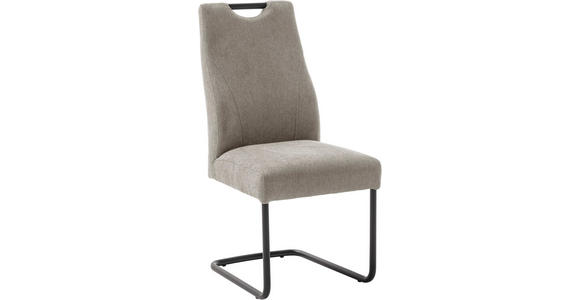 SCHWINGSTUHL  in Aluminium Flachgewebe  - Schwarz/Cappuccino, MODERN, Textil/Metall (50/103/63cm) - Carryhome