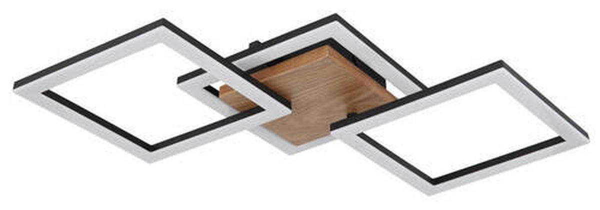 LED-DECKENLEUCHTE 30 W    66/31/7,5 cm  - Dunkelbraun/Opal, Design, Holz/Kunststoff (66/31/7,5cm) - Globo