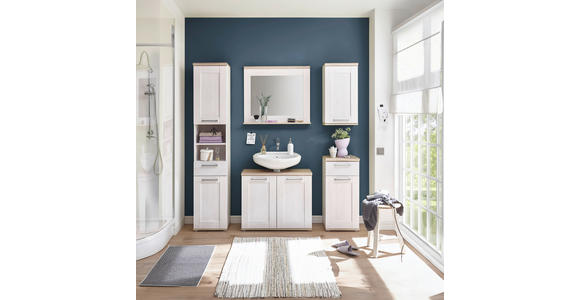 WASCHBECKENUNTERSCHRANK 80/66/32 cm  - Eichefarben/Silberfarben, ROMANTIK / LANDHAUS, Holzwerkstoff/Kunststoff (80/66/32cm) - Xora