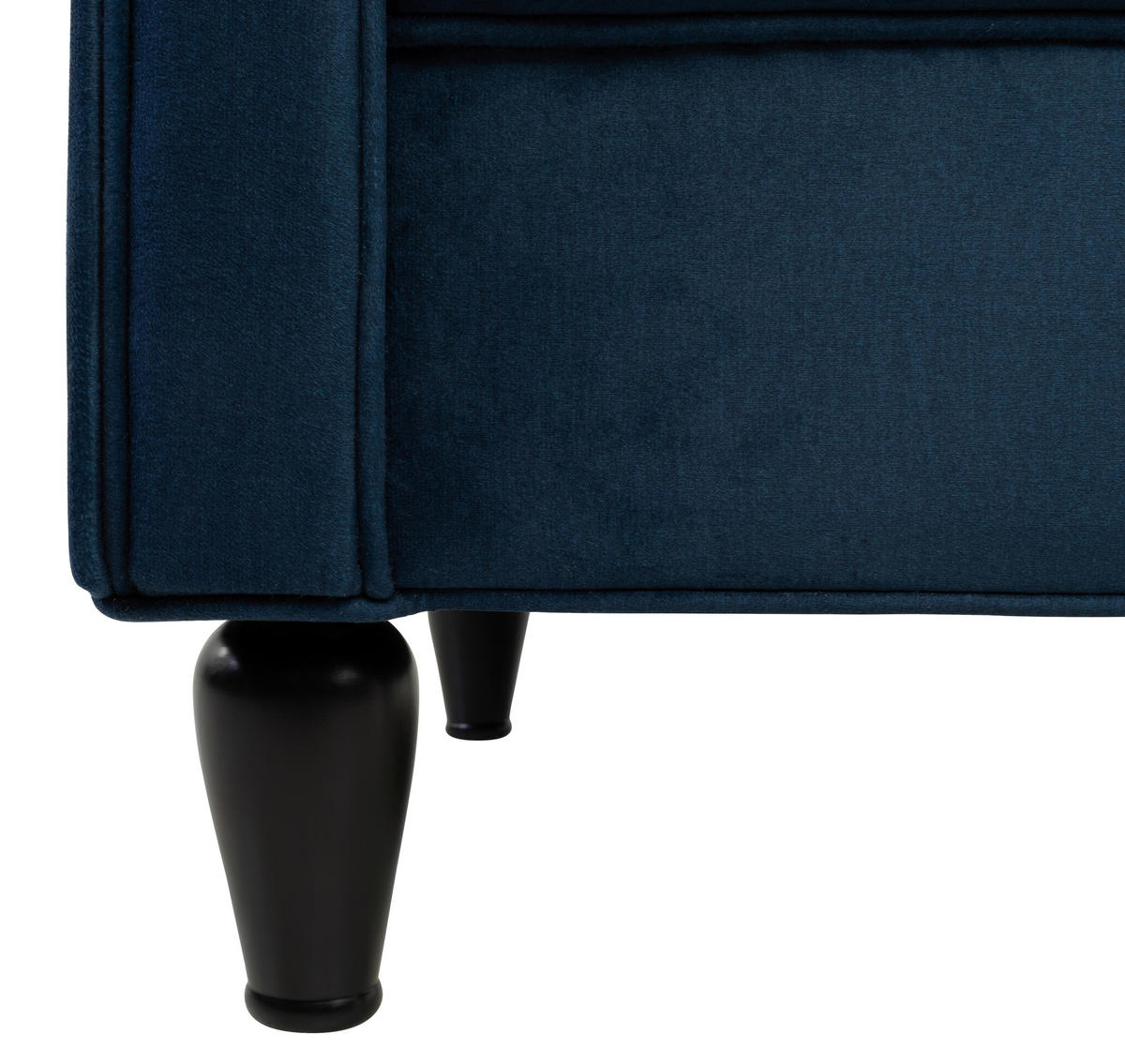 OHRENSESSEL in Velours Dunkelblau  - Schwarz/Dunkelblau, Design, Holz/Textil (96/112/86cm) - MID.YOU