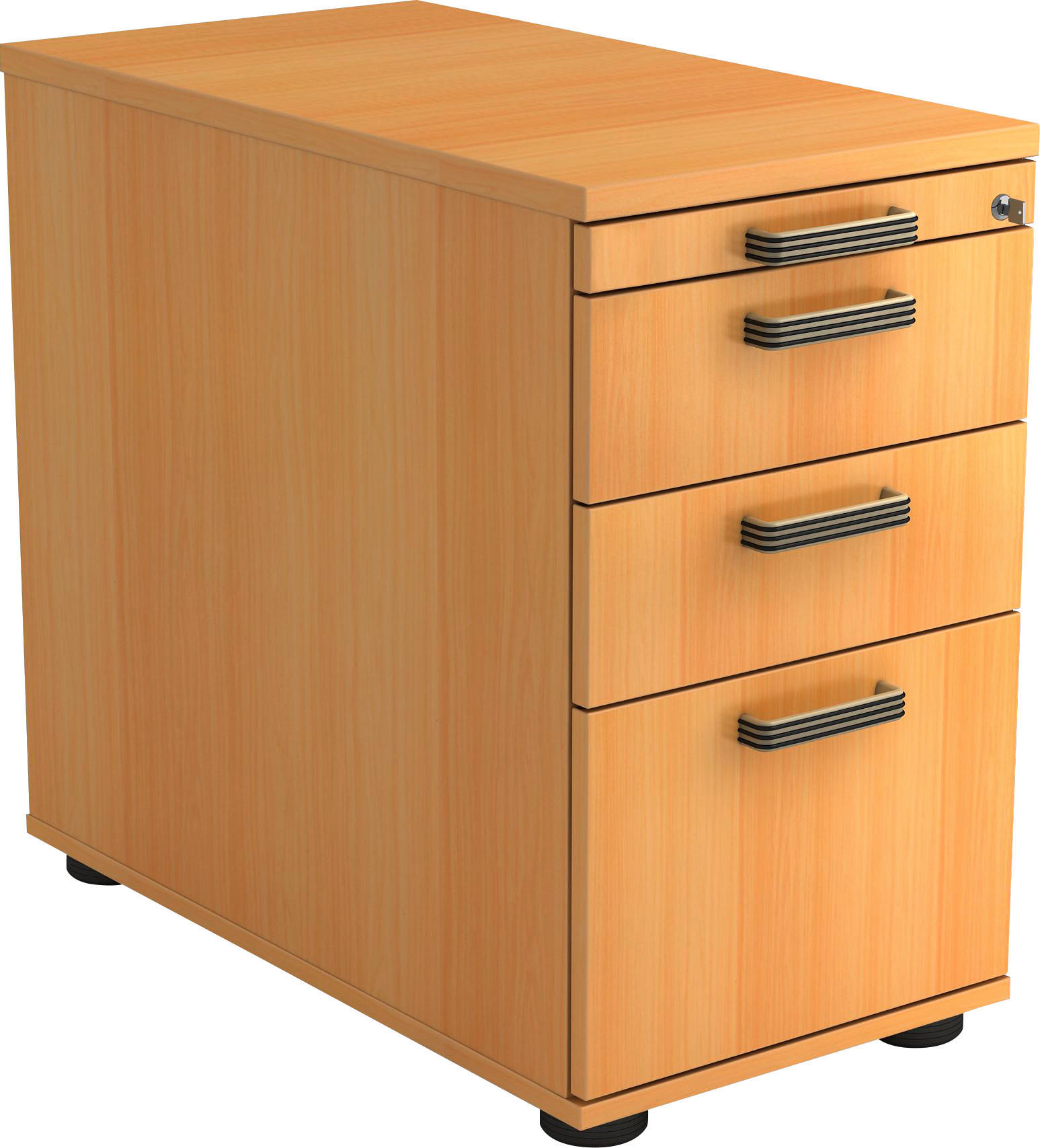 ANSTELLCONTAINER 42,8/72-76/80 cm  - Buchefarben/Schwarz, KONVENTIONELL, Holzwerkstoff/Kunststoff (42,8/72-76/80cm) - Venda