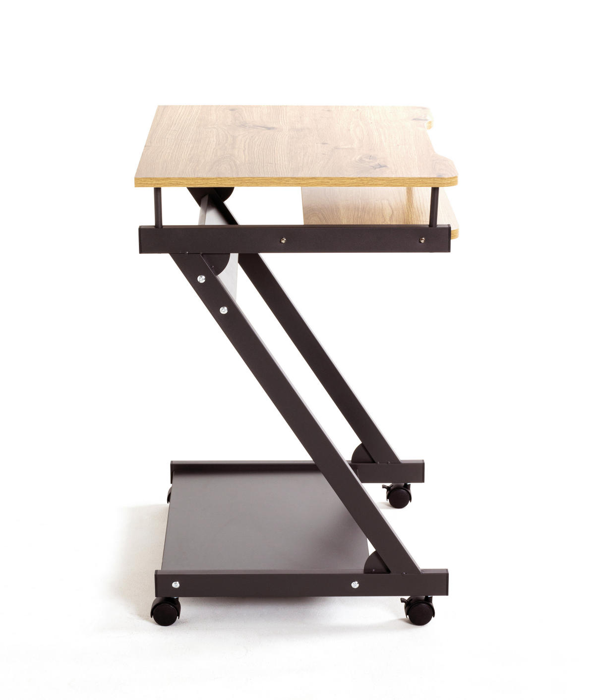 COMPUTERTISCH 60/49/76 cm  - Eichefarben/Anthrazit, Basics, Holzwerkstoff/Metall (60/49/76cm)