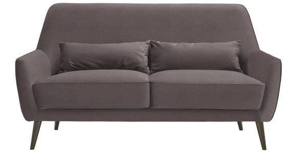 3-SITZER-SOFA in Mikrofaser Hellgrau  - Hellgrau/Schwarz, Trend, Holz/Textil (160/86/80cm) - Carryhome