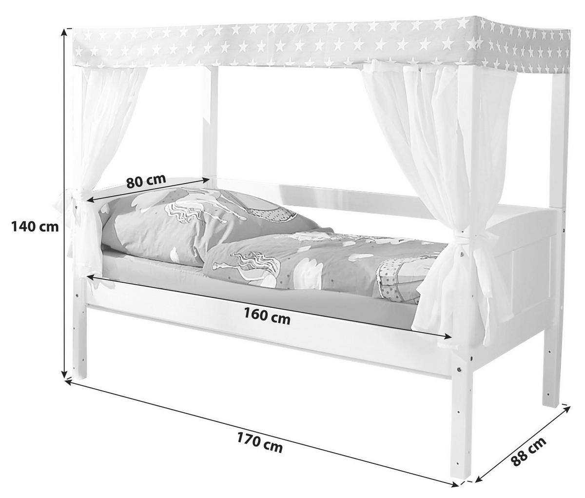 POSTEĽ S NEBESAMI, 80/160 cm ružová, biela - biela/ružová, Modern, drevo (80/160cm) - MID.YOU