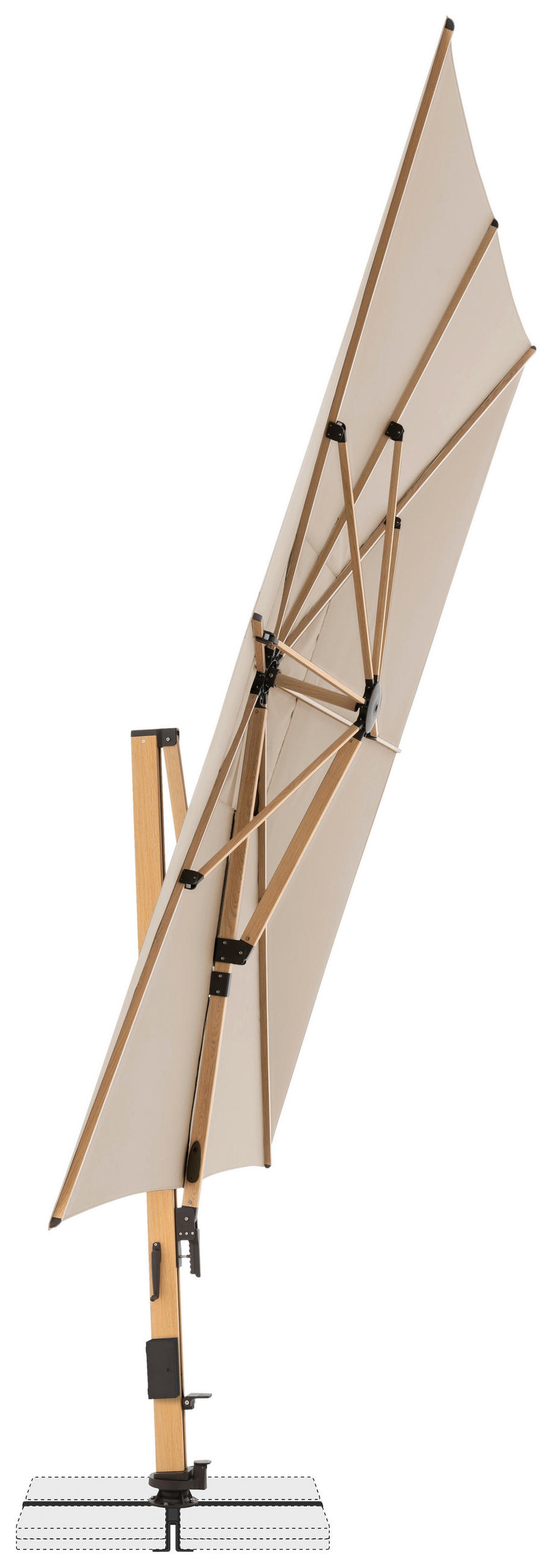 AMPELSCHIRM 400x300 cm  - Eichefarben/Naturfarben, Basics, Textil/Metall (400/300cm) - Doppler