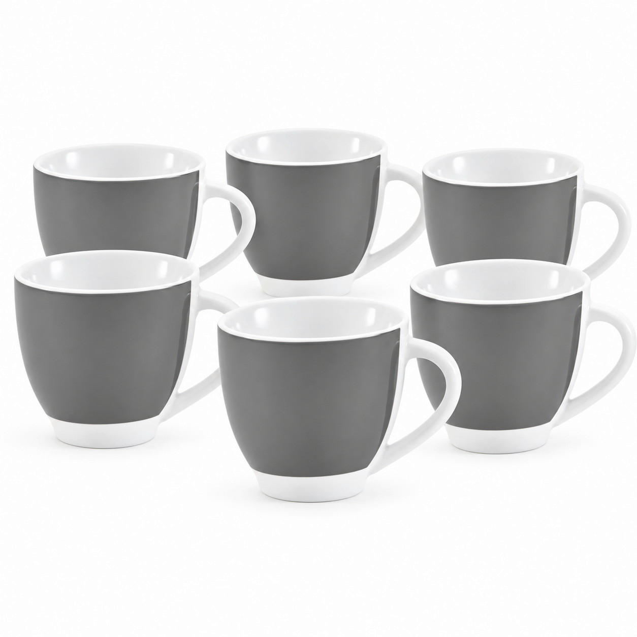 TASSENSET VARIO 6-teilig  - Weiß/Grau, Basics, Keramik - Van Well
