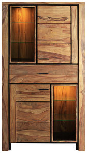 Vitrine Sheesham Massiv Mit Beleuchtung Kaufen