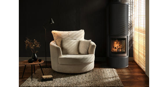 SESSEL in Flachgewebe Weiß  - Schwarz/Weiß, KONVENTIONELL, Textil/Metall (115/72/115cm) - Carryhome