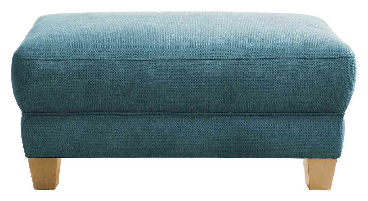 HOCKER in Textil Petrol  - Petrol/Naturfarben, Konventionell, Holz/Textil (101/45/66cm) - Sit & More