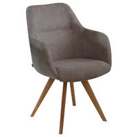 ARMLEHNSTUHL  in Chenille  - Graubraun, Design, Holz/Textil (57/85,5/65cm) - Voleo