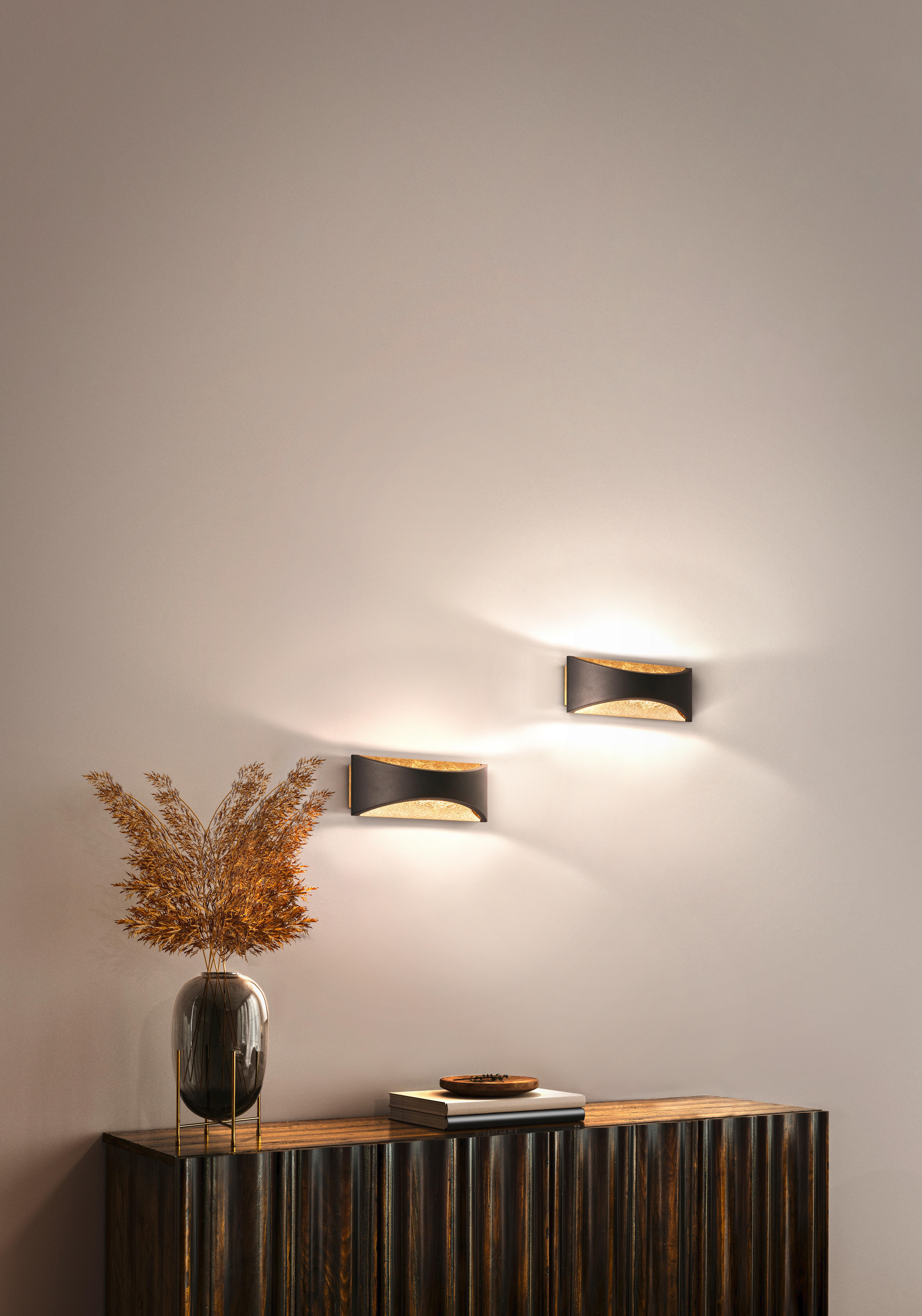 STENSKA LED-SVETILKA  Rio 5.5 W//2700 K/230 V/ - zlate barve/črna, Design, kovina (9/22.5/7.7cm)