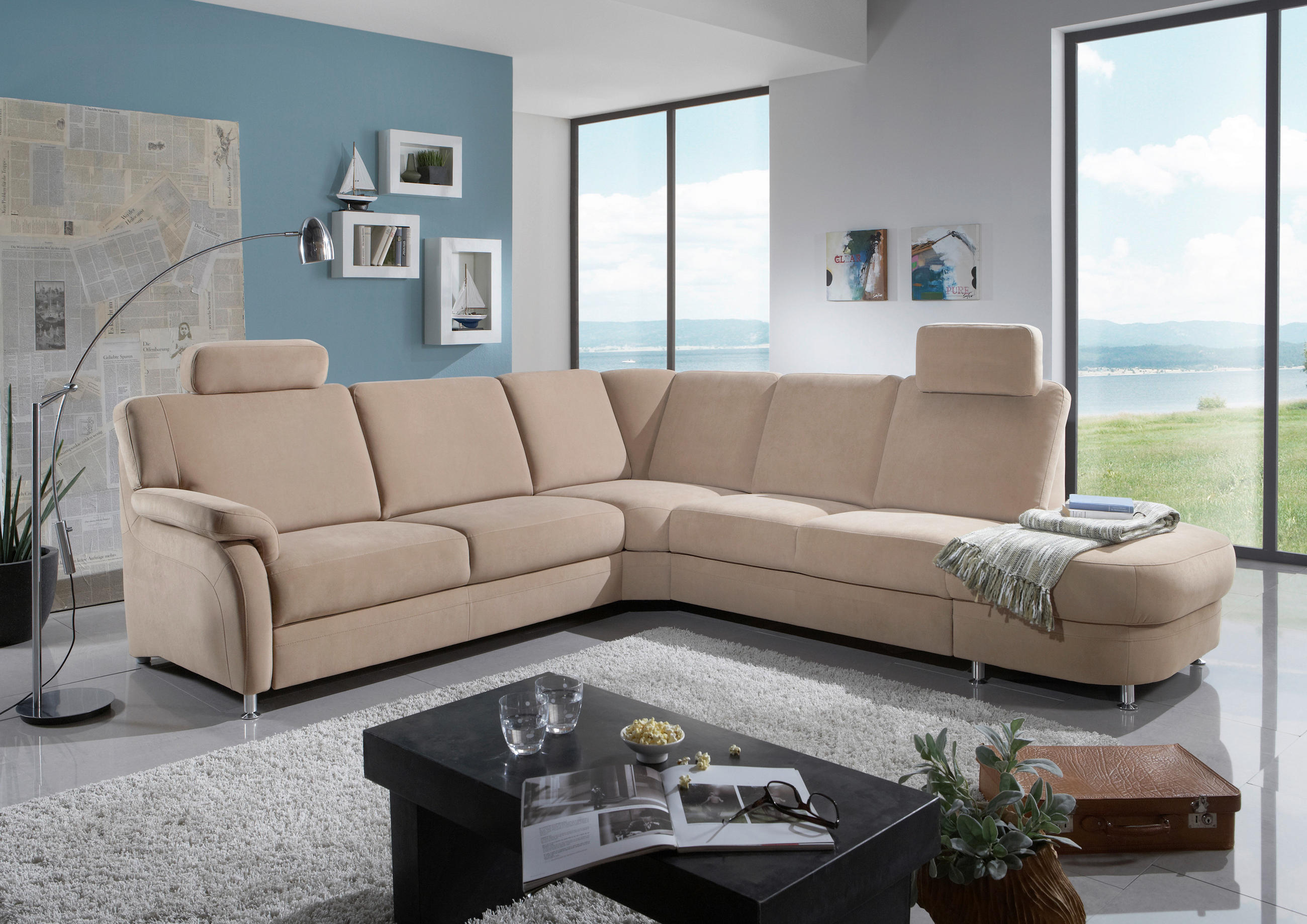 SEDEŽNA GARNITURA, prevlečeno  - Design, kovina/tekstil (269/287cm) - Beldomo System