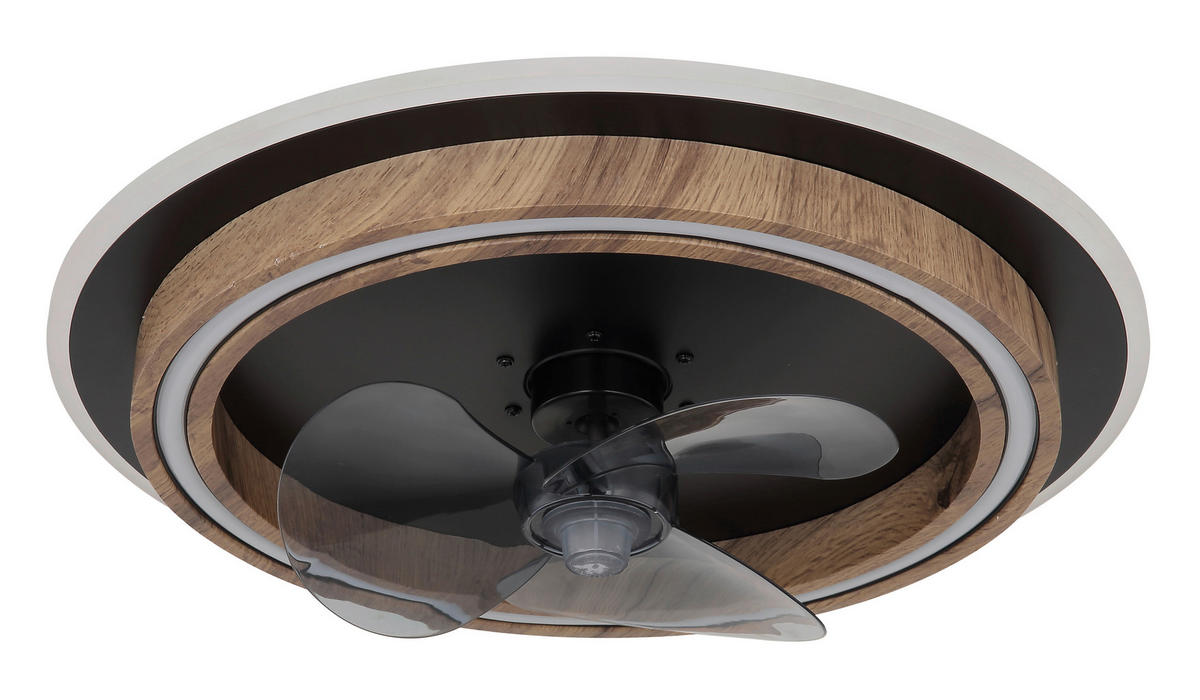 DECKENVENTILATOR  50/13,5 cm    - Dunkelbraun/Opal, Natur, Holzwerkstoff/Kunststoff (50/13,5cm) - Globo