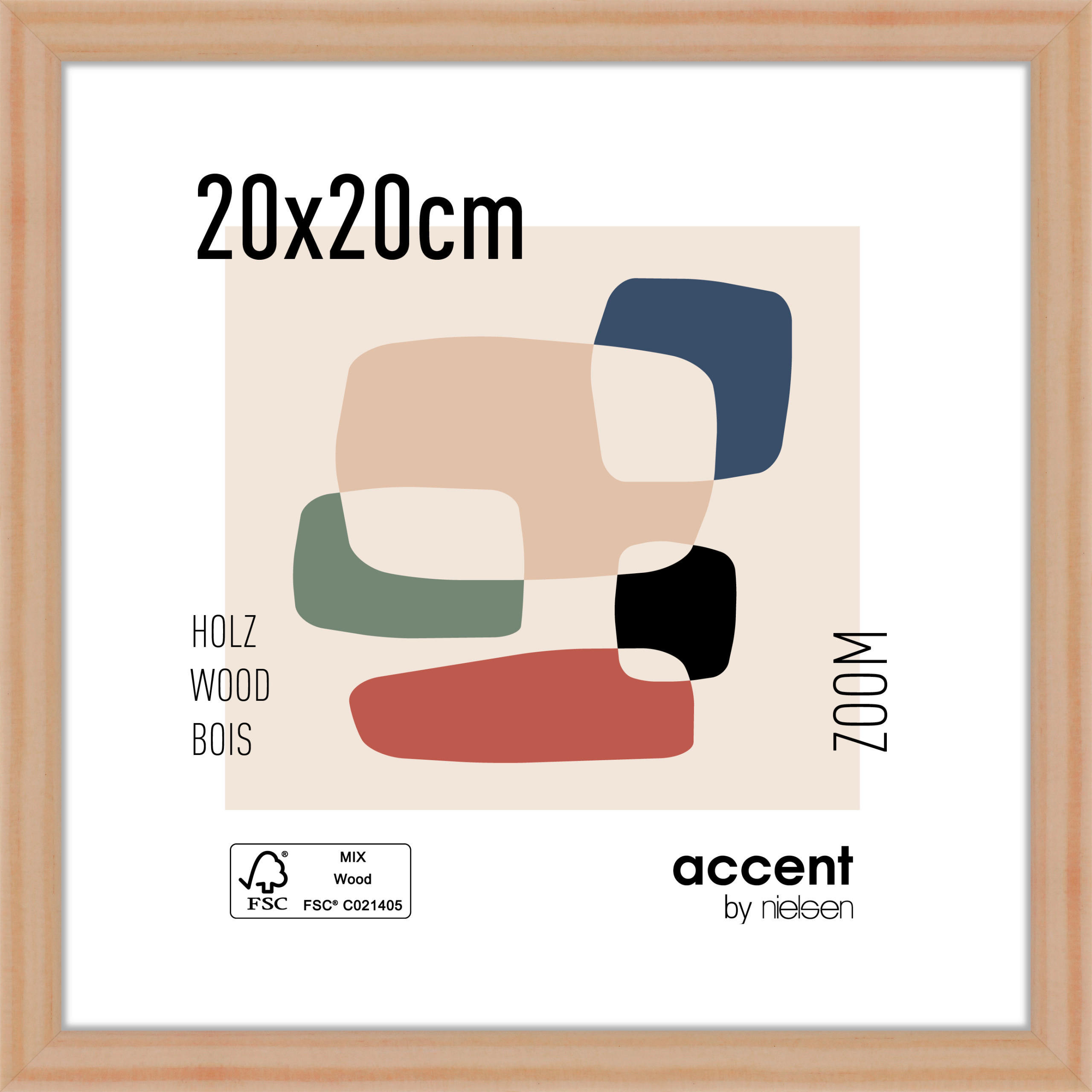 BILDERRAHMEN 22,5/22,5 cm  - Naturfarben, Basics, Holzwerkstoff (22,5/22,5cm)
