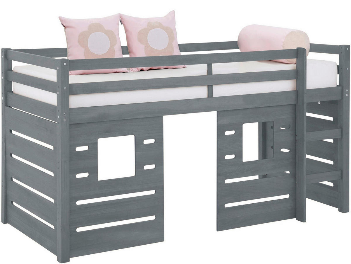 HOCHBETT 90/200 cm,  in Grau, Leiter, Lattenrost  - Naturfarben/Grau, MODERN, Holz (90/200cm) - MID.YOU