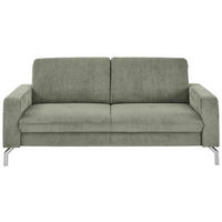 3-SITZER-SOFA Feincord Schilfgrün  - Schilfgrün/Chromfarben, Design, Textil/Metall (194/87/105cm) - Beldomo Style