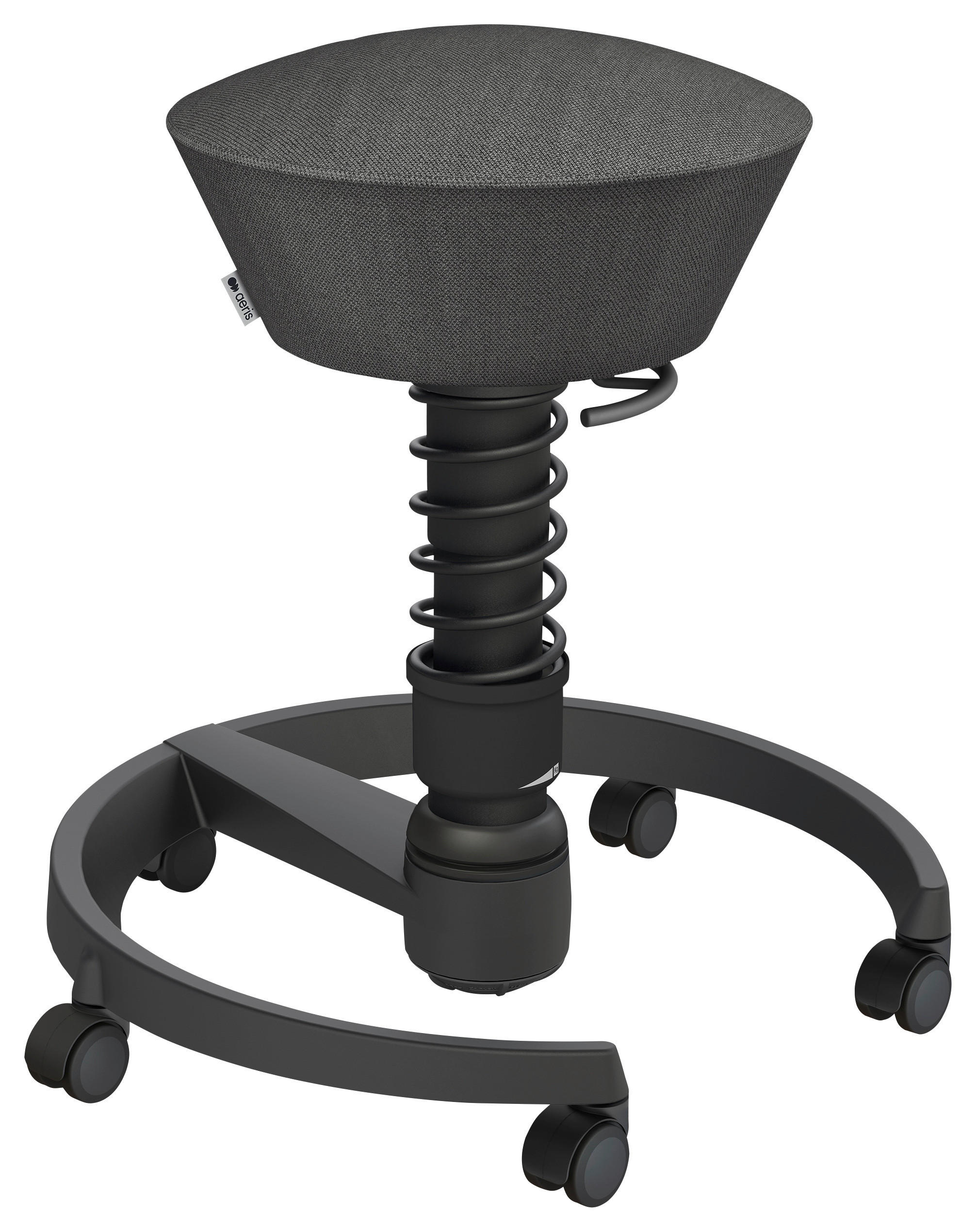 BÜROHOCKER Wollmischung mel. Schwarz, Schieferfarben  - Schieferfarben/Schwarz, Basics, Kunststoff/Textil (55/45,66/55cm) - Aeris