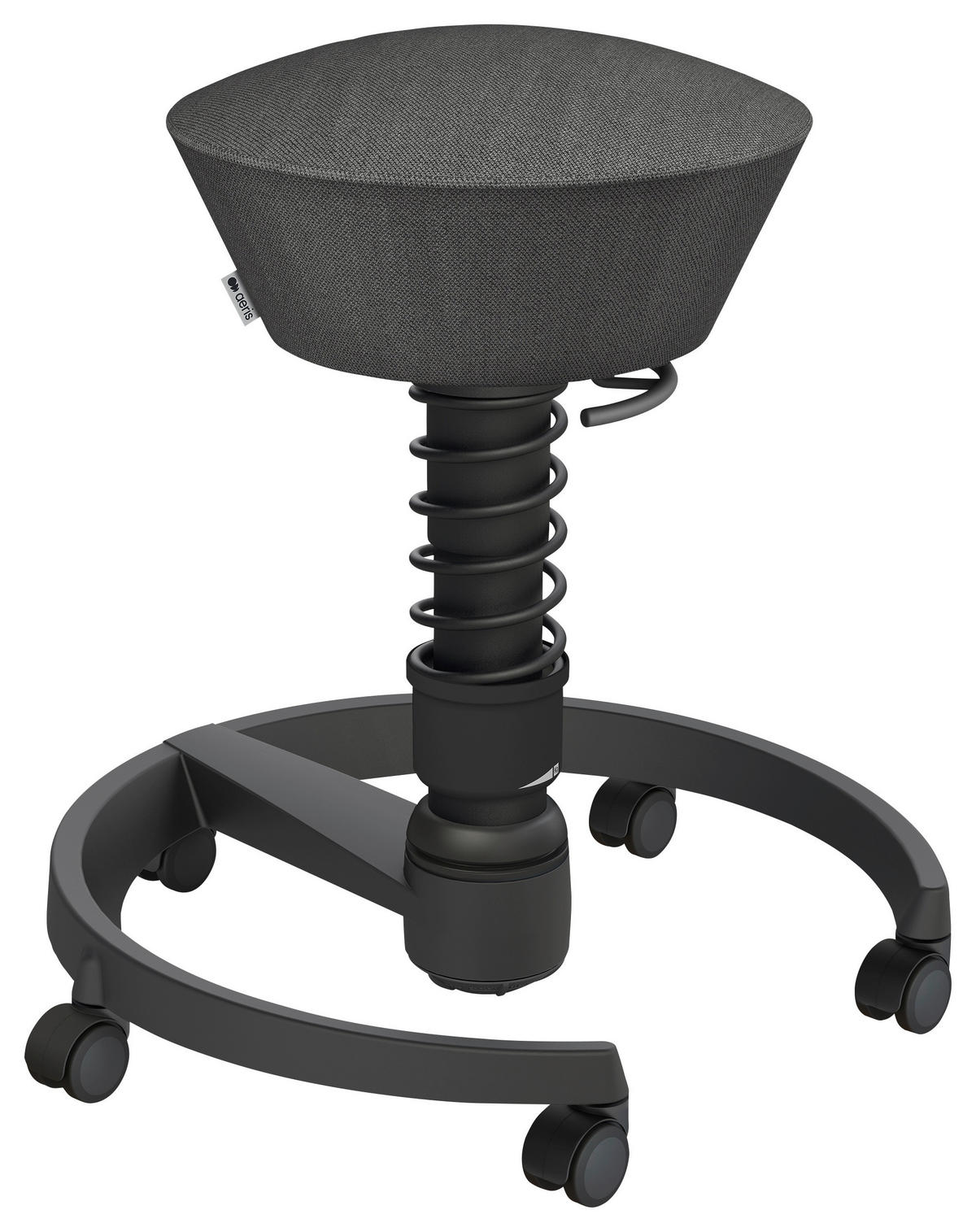 BÜROHOCKER 55/45,66/55 cm  - Schieferfarben/Schwarz, Basics, Kunststoff/Textil (55/45,66/55cm) - Aeris