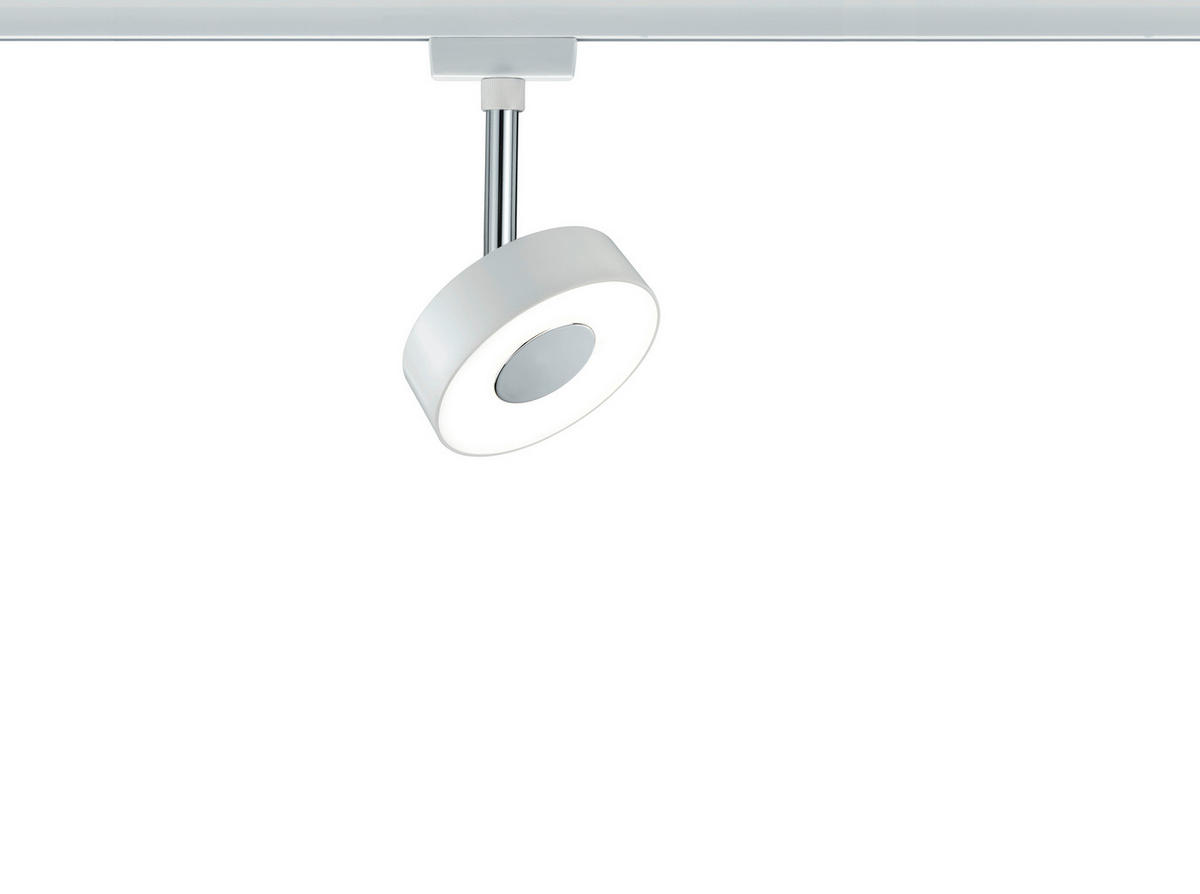 URAIL SCHIENENSYSTEM-STRAHLER - Chromfarben/Weiß, Basics, Kunststoff/Metall (9,8/14,7/5cm) - Paulmann