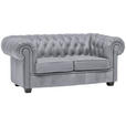 CHESTERFIELD-SOFA Webstoff Hellgrau  - Wengefarben/Hellgrau, LIFESTYLE, Holz/Textil (180/76,5/96cm) - Landscape