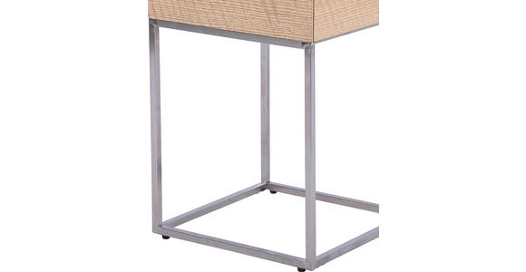 NACHTKÄSTCHEN in furniert Eiche Silberfarben, Eichefarben  - Eichefarben/Silberfarben, Basics, Holz/Holzwerkstoff (40/62/40cm) - Xora
