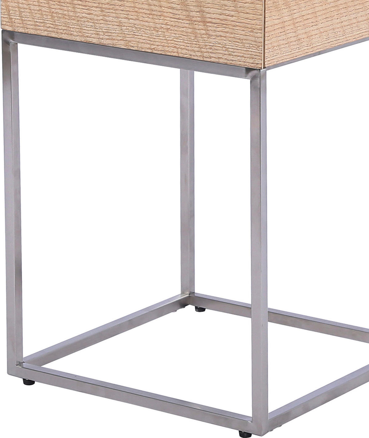 NACHTKÄSTCHEN in furniert Eiche Silberfarben, Eichefarben  - Eichefarben/Silberfarben, Basics, Holz/Holzwerkstoff (40/62/40cm) - Xora
