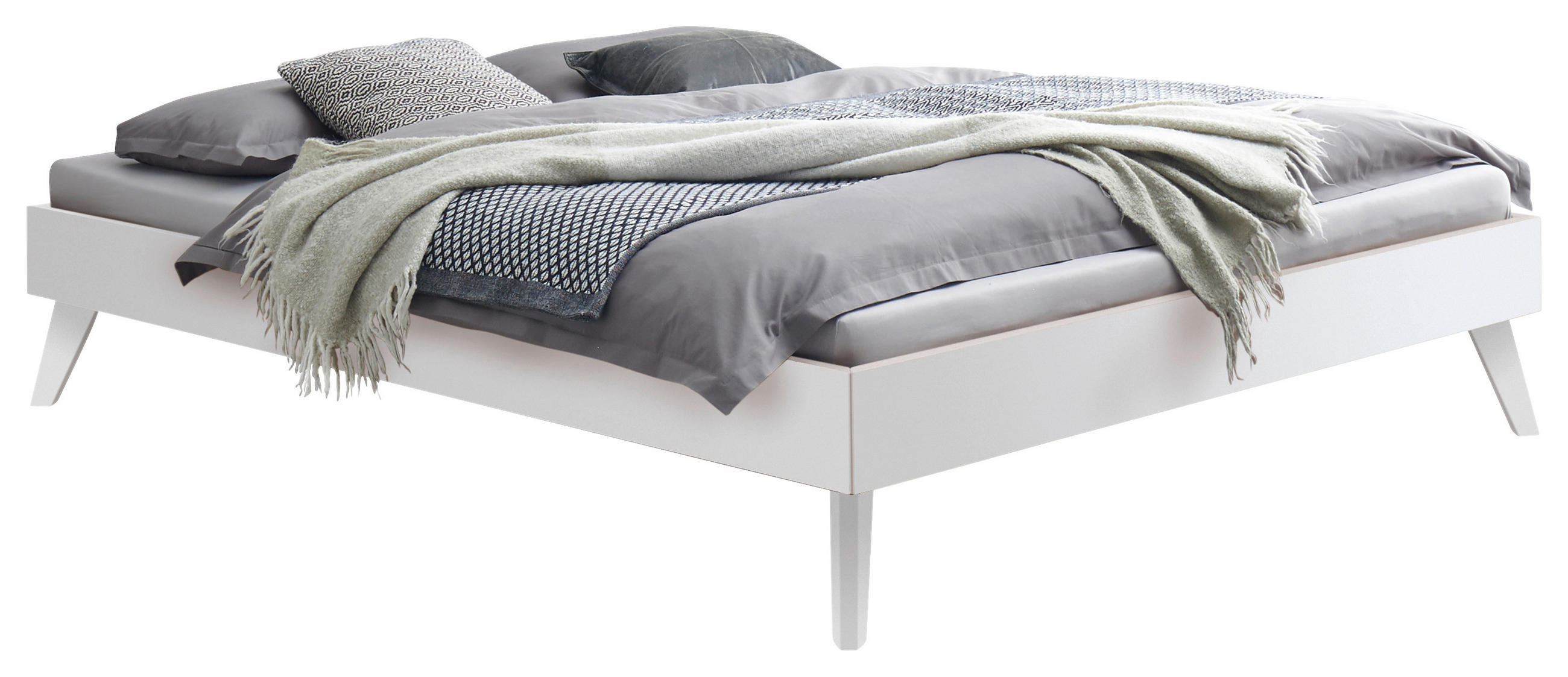 BETT 160/200 cm,  in Weiß,  - Weiß, KONVENTIONELL, Holz (160/200cm) - Hasena