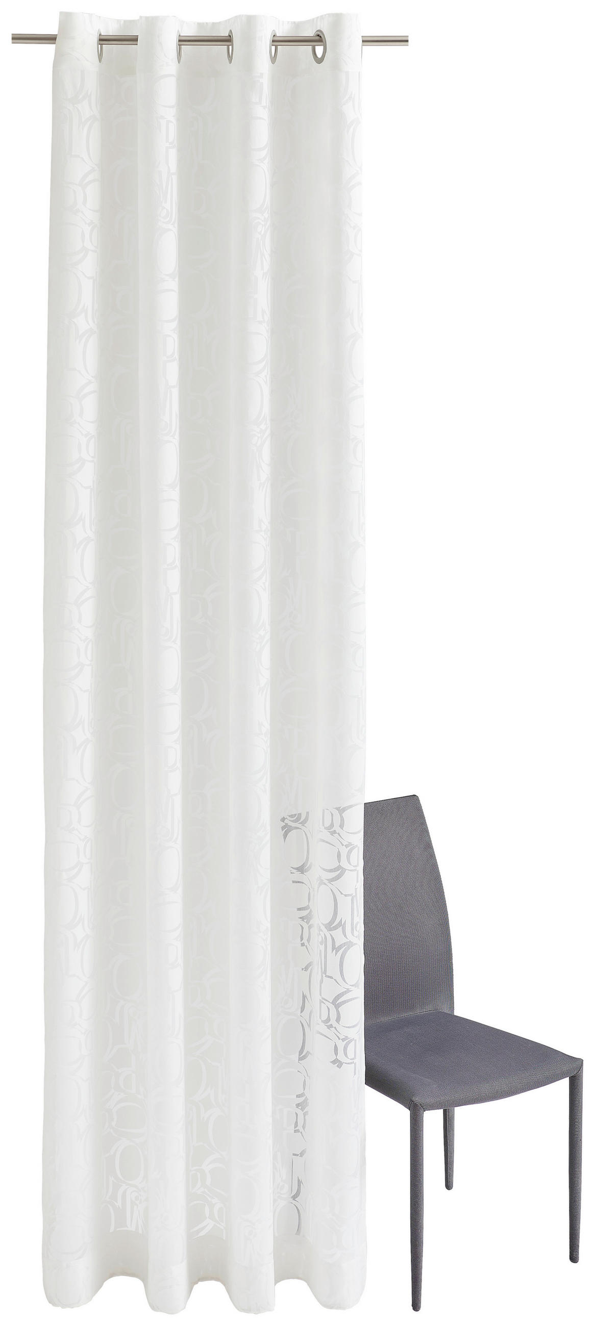 ZAVESA SA KARIKAMA bela - bela, Osnovno, tekstil (140/250cm) - Joop!