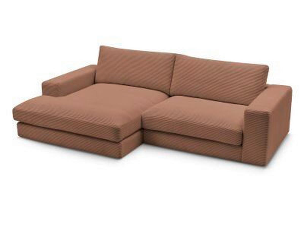ECKSOFA  LEONARD Orange Cord  - Schwarz/Orange, MODERN, Kunststoff/Textil (159/274cm)