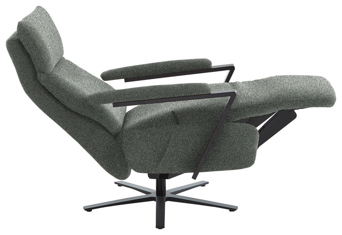 RELAXSESSEL in Textil Graublau  - Graublau/Schwarz, Design, Textil/Metall (68/117/85cm) - Cantus