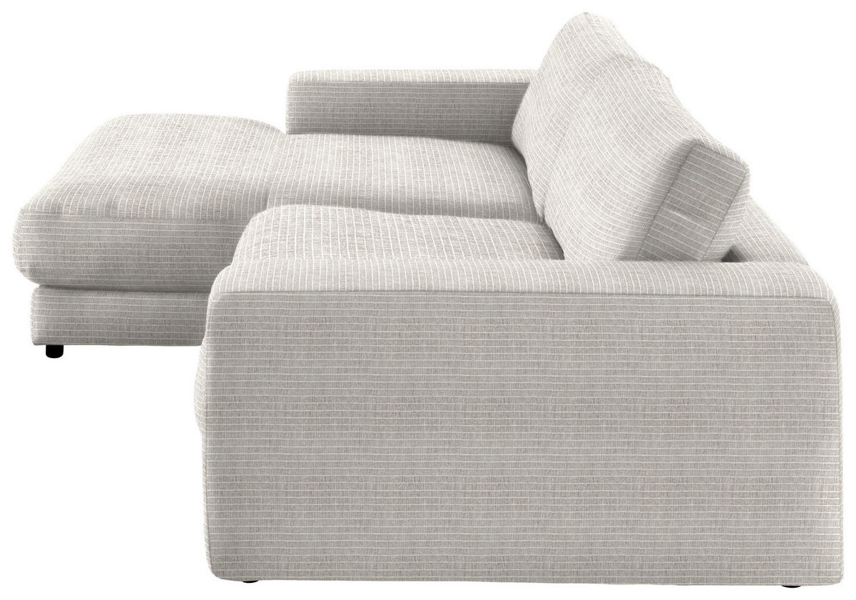 ECKSOFA in Chenille Hellgrau  - Hellgrau/Schwarz, Design, Kunststoff/Textil (190/270cm) - Lomoco