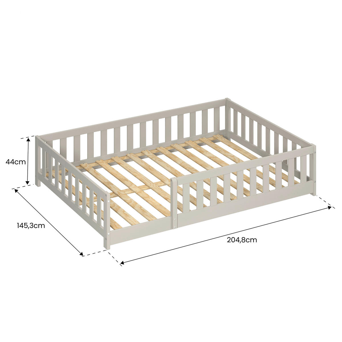 BODENBETT. 140/200 cm  in Taupe  - Taupe, MODERN, Holz/Holzwerkstoff (140/200cm) - P & B