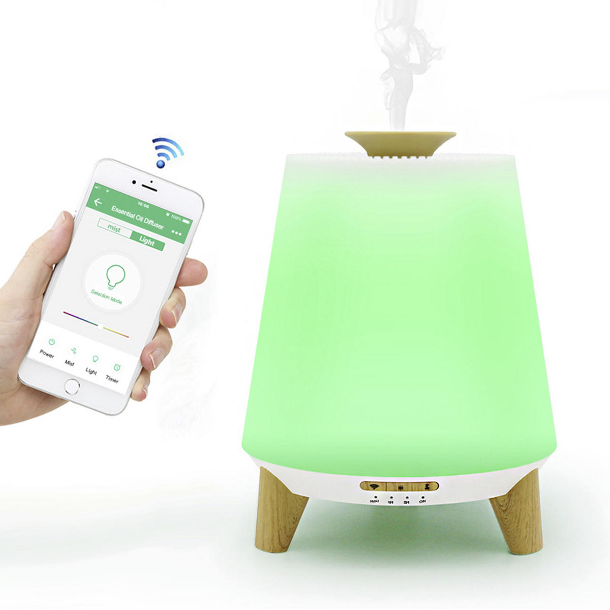 LUFTBEFEUCHTER DN-829 WIFI  - Ahornfarben/Weiß, KONVENTIONELL, Kunststoff (17,6/22,5cm) - Atrigo