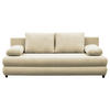 SCHLAFSOFA MELA in Chenille, Webstoff Beige  - Beige/Schwarz, Design, Kunststoff/Textil (206/87/88cm) - P & B