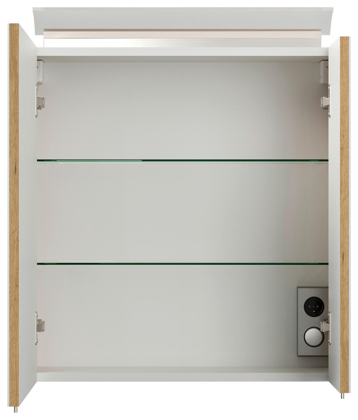 SPIEGELSCHRANK 60/62/17 cm  - Eichefarben, MODERN, Glas/Holzwerkstoff (60/62/17cm) - MID.YOU