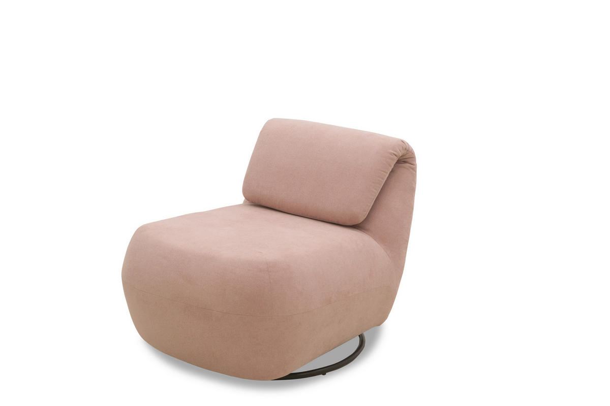 SESSEL in Mikrofaser Rosa  - Schwarz/Rosa, Design, Textil/Metall (68/67/88cm) - MID.YOU
