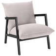 SESSEL Mikrofaser Hellgrau    - Wengefarben/Hellgrau, Design, Holz/Textil (63/76/80cm) - Carryhome