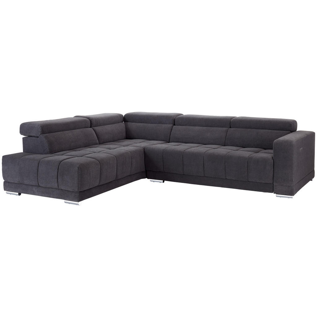 Thumbnail - Livetastic Ecksofa, Grau, Holz, Metall, Textil, Eukalyptusholz, Sperrholz, 4-Sitzer, Ottomane links, L-Form, 299x212 cm,...