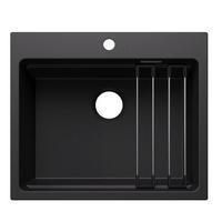 SPÜLE Etagon  - Schwarz, Basics, Stein/Metall (60/22/51cm) - Blanco